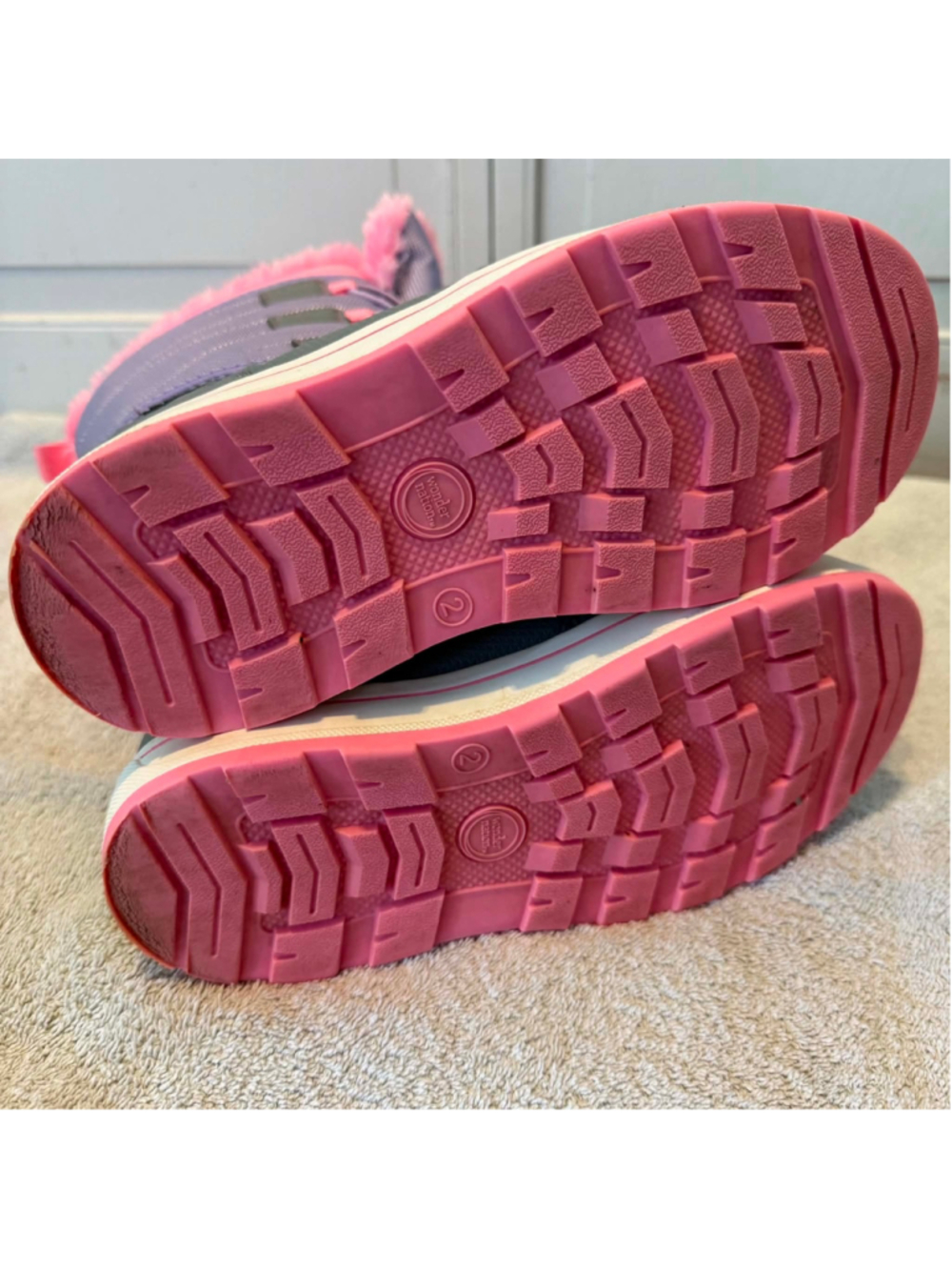 Girls Wonder Nation Waterproof Snow Boots Size 2 Purple Grey - Picture 13 of 15